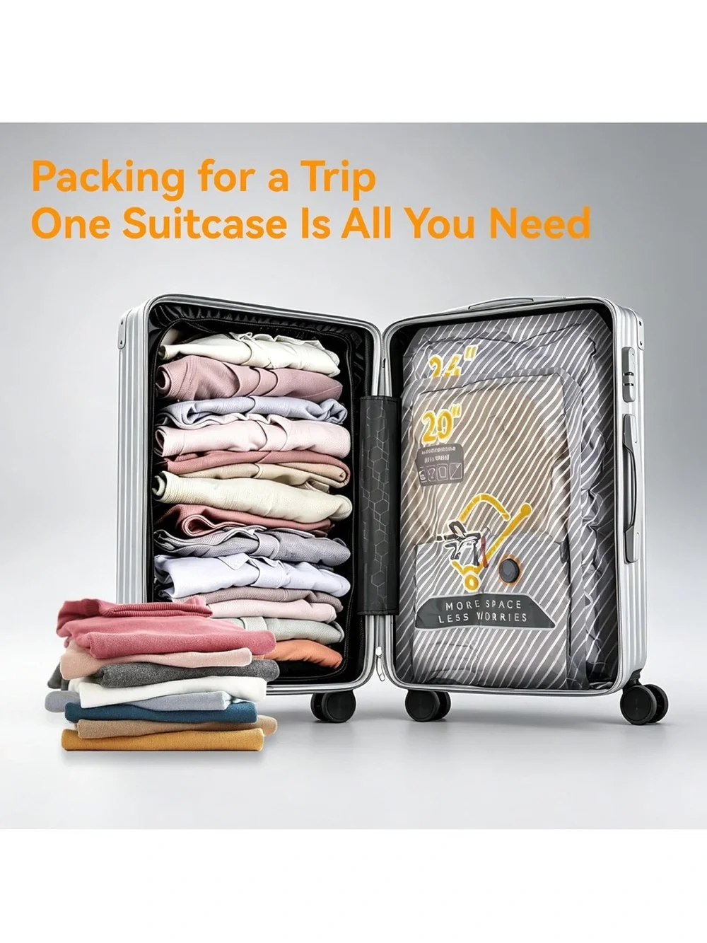 15-pack vacuum bags for travel with wireless rechargeable pump carry on size